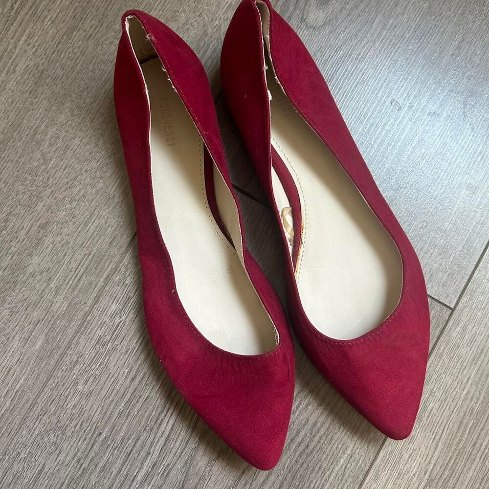 Forever-21 Women's Red and Burgundy Ballet-shoes